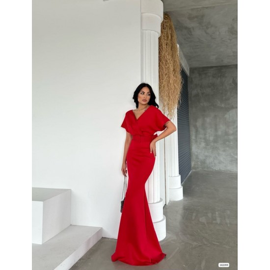 214300 red Evening dress