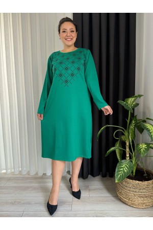 214331 TOPTAN YEŞİL ELBİSE