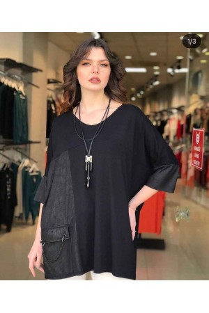 214355 TOPTAN SİYAH BLUZ