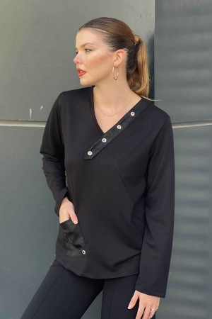 214356 TOPTAN SİYAH BLUZ