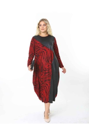 214411 TOPTAN KIRMIZI ELBİSE