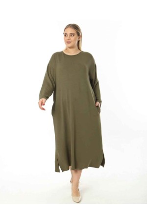 214417 TOPTAN HAKİ ELBİSE