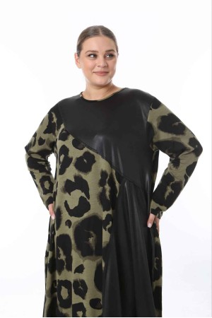 214429 TOPTAN DESENLİ ELBİSE