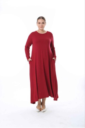 214435 burgundy DRESS