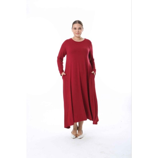 214435 burgundy DRESS