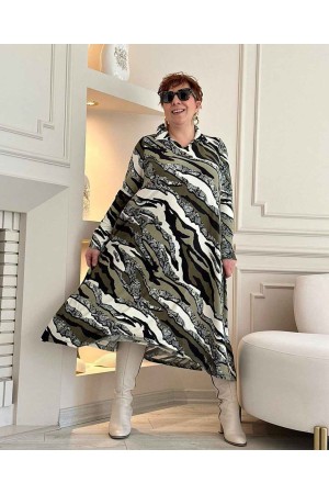 214446 TOPTAN DESENLİ ELBİSE