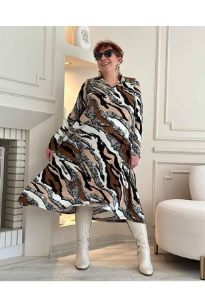 214447 TOPTAN DESENLİ ELBİSE