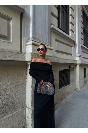 214690 TOPTAN SİYAH ELBİSE