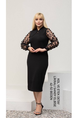 216118 TOPTAN SİYAH ELBİSE