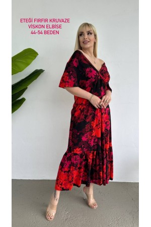 216132 TOPTAN DESENLİ ELBİSE