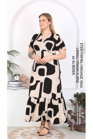 216134 TOPTAN DESENLİ ELBİSE