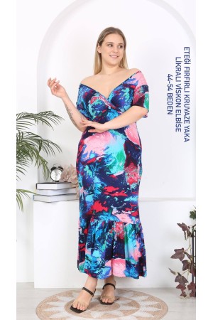 216137 TOPTAN DESENLİ ELBİSE