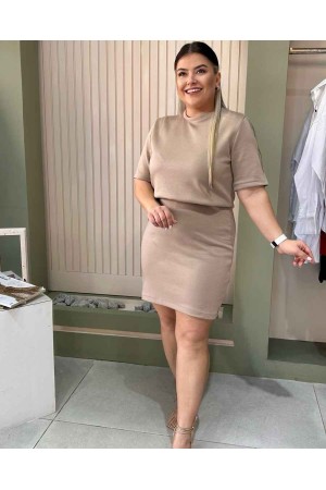 216205 TOPTAN BEJ ELBİSE