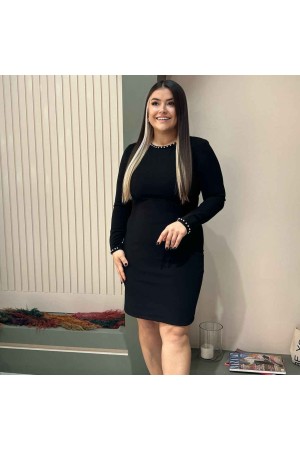 216221 TOPTAN SİYAH ELBİSE