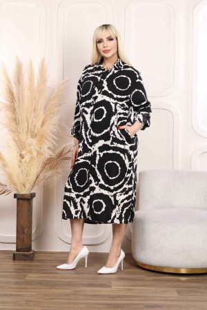 216288 TOPTAN DESENLİ ELBİSE