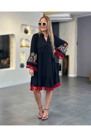 216328 TOPTAN SİYAH ELBİSE