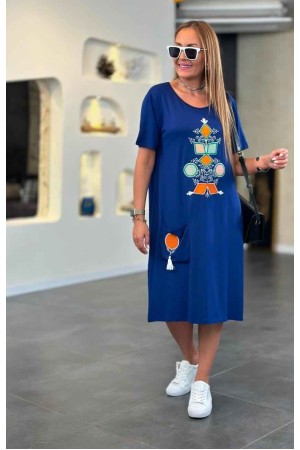 216336 TOPTAN MAVİ ELBİSE