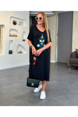 216337 TOPTAN SİYAH ELBİSE