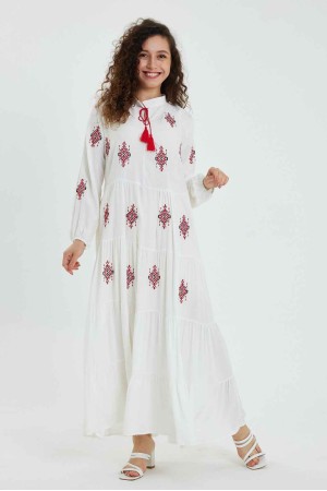 216357 TOPTAN BEYAZ ELBİSE