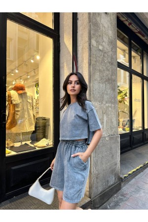 216483 TOPTAN ANTRASİT ŞORT TAKIM