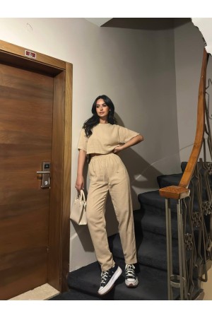216488 TOPTAN BEJ PANTOLON TAKIM