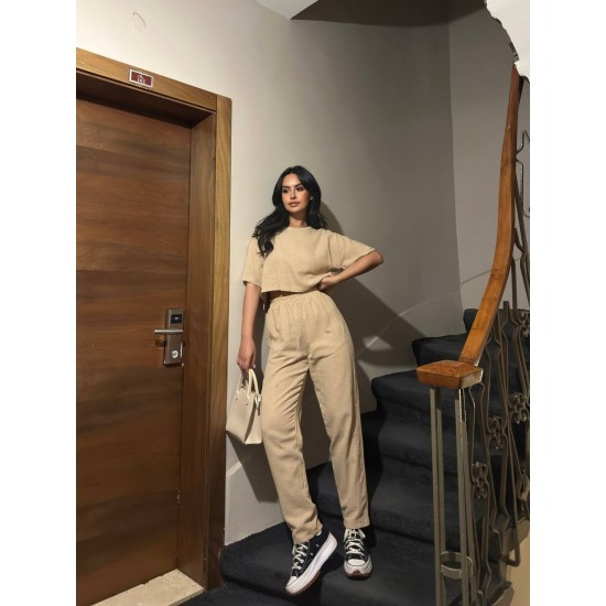 216488 beige Pants suit