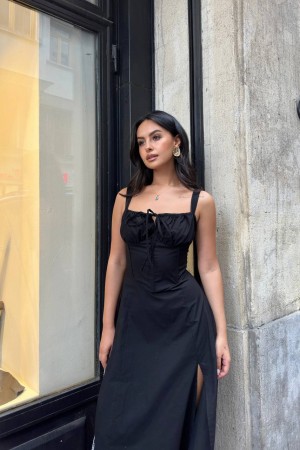 216490 TOPTAN SİYAH ELBİSE