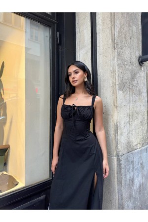 216490 TOPTAN SİYAH ELBİSE