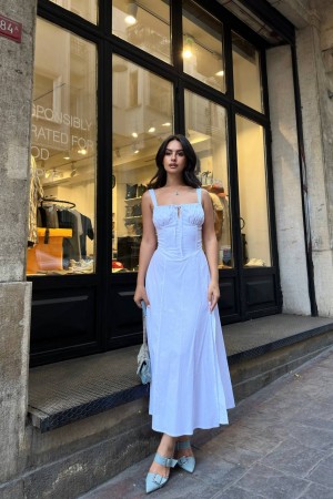 216492 TOPTAN BEYAZ ELBİSE