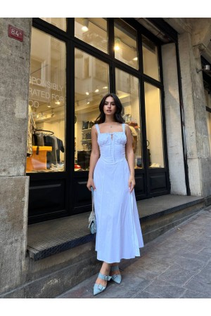 216492 TOPTAN BEYAZ ELBİSE