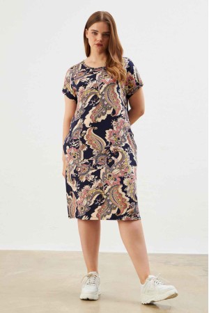 216659 TOPTAN DESENLİ ELBİSE