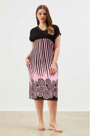 216660 TOPTAN DESENLİ ELBİSE