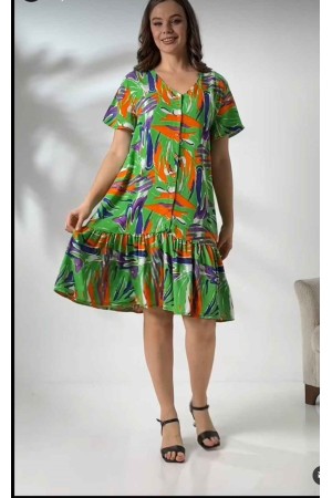 216785 TOPTAN DESENLİ ELBİSE