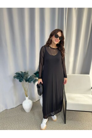 216988 TOPTAN SİYAH ELBİSE