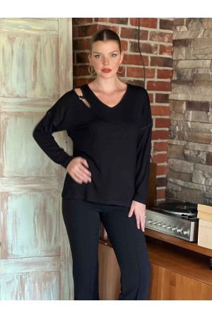 217182 TOPTAN SİYAH BLUZ