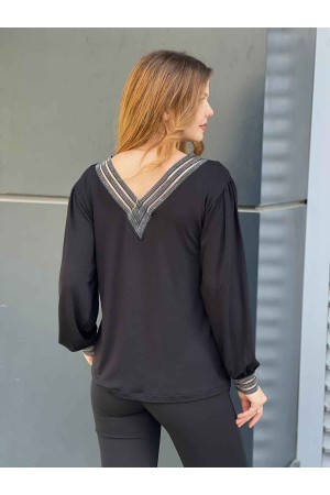 217187 TOPTAN SİYAH BLUZ