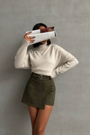 217223 khaki SKIRT