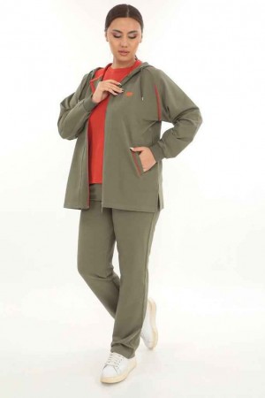 217508 TOPTAN HAKİ EŞOFMAN TAKIM