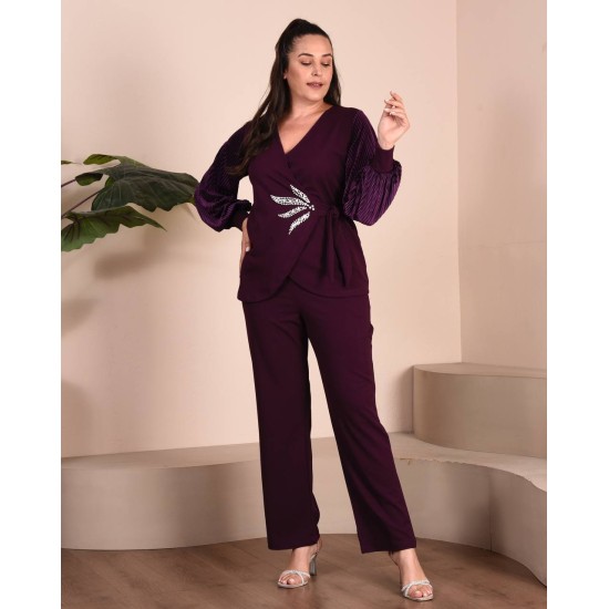 217787 TOPTAN BORDO PANTOLON TAKIM