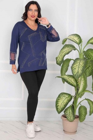 217800 Navy blue BLOUSE