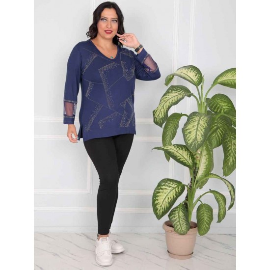 217800 Navy blue BLOUSE