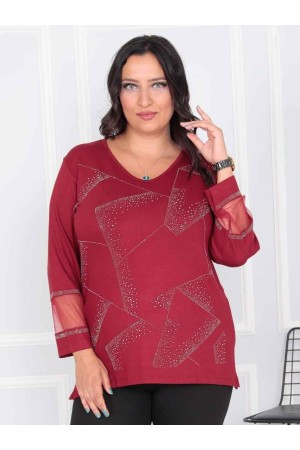 217801 TOPTAN BORDO BLUZ