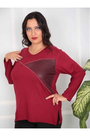 217802 TOPTAN BORDO BLUZ