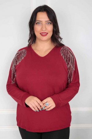 217812 burgundy BLOUSE
