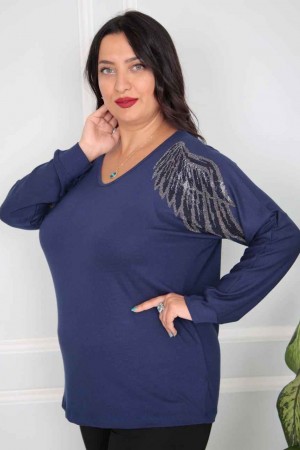 217815 TOPTAN LACİVERT BLUZ