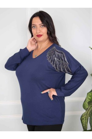 217815 TOPTAN LACİVERT BLUZ