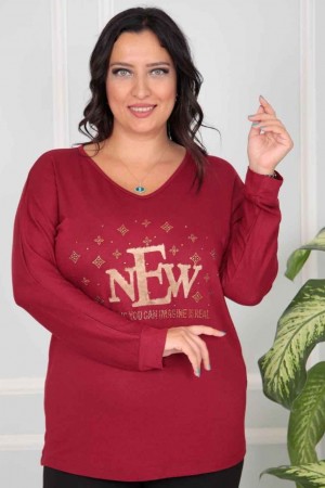 217817 burgundy BLOUSE