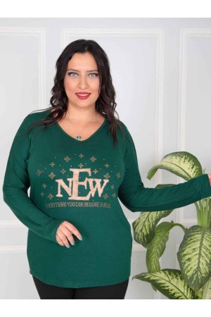 217818 TOPTAN ZÜMRÜT YEŞİL BLUZ