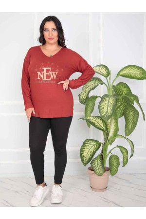 217821 TOPTAN KIRMIZI BLUZ