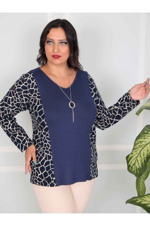 217822 TOPTAN LACİVERT BLUZ